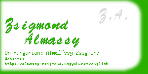 zsigmond almassy business card